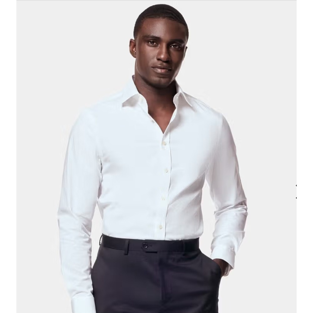 Hawes & Curtis St James Slim Fit Dress Shirt Men 15.5 34 White Long Sleeve NWT